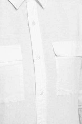 Long Sleeve Utility Linen Blend Shirt